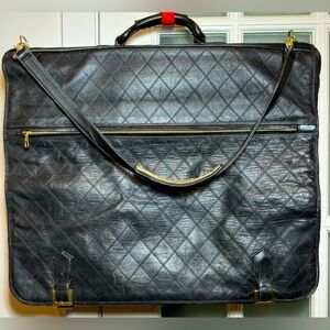 CHANEL Vintage Quilted Leather Garment Bag